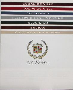 1985 Cadillac DeVille Fleetwood Limo Eldorado Seville Full Line Sales Brochure