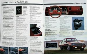 1985 Cadillac Cimarron Features Options Specifications Sales Brochure Original