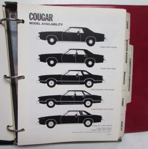 1977 Mercury Product Facts Book Marquis Cougar Monarch Comet Bobcat Capri