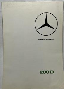 1966 Mercedes-Benz Model 200 D Sales Folder Brochure - French Text