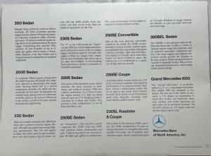 1966 Mercedes-Benz Remarkable Motor Cars Sales Folder Brochure Poster