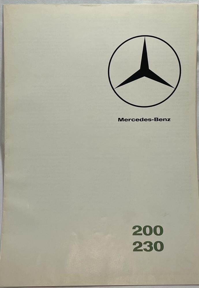 1966 Mercedes-Benz 200 230 Sales Folder Brochure - French Text