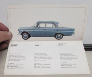 1967 Mercedes-Benz Passenger Cars Sales Brochure - 200 230 250 300 600