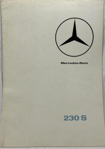 1967 Mercedes-Benz Model 230S Sales Folder Brochure - French Text
