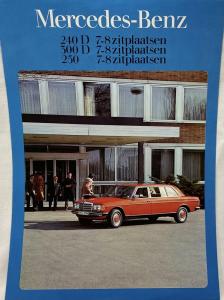 1981 Mercedes-Benz 240D 300D 250 7-8 Seat Limousine Sales Brochure - Dutch Text