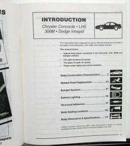 1999 Chrysler Concorde Dodge Intrepid LHS 300M Service Shop Repair Manual Set