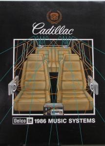 1986 Cadillac Delco GM Music Sound Systems Sales Brochure Folder Original