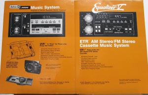1986 Cadillac Delco GM Music Sound Systems Sales Brochure Folder Original
