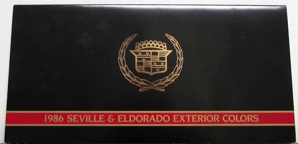1986 Cadillac Seville & Eldorado Exterior Colors Paint Chip Sale Brochure Folder