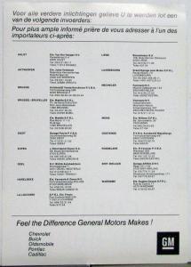 1986 Cadillac Seville Elegante Dutch & French Dealers Sales Sheet Original
