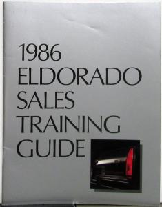1986 Cadillac Eldorado Sales Training Guide DEALER ONLY ITEM Original