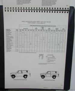 1980 Ford Light Truck Color & Trim Selections Pickups Bronco Courier Econoline