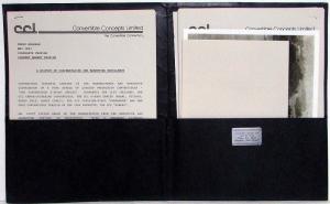 1983 Convertible Concepts Limited Media Information Press Kit