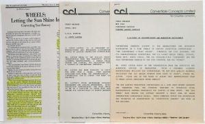 1983 Convertible Concepts Limited Media Information Press Kit