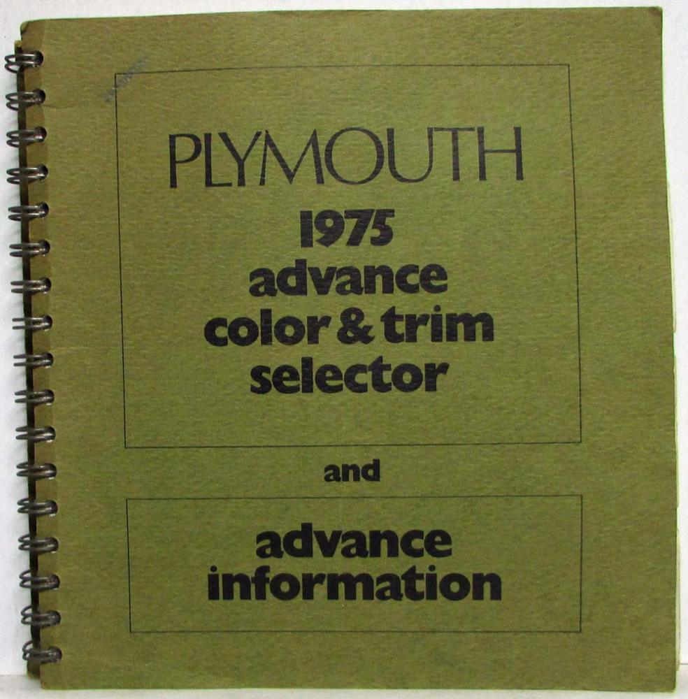 1975 Plymouth Advance Color and Trim Selector and Advance Info Dealer Album