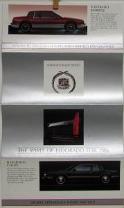 1986 Cadillac Eldorado Coupe Biarritz Sales Brochure Folder Original