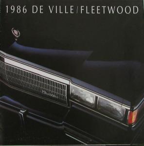 1986 Cadillac DeVille Fleetwood Sales Brochure Folder Poster Original