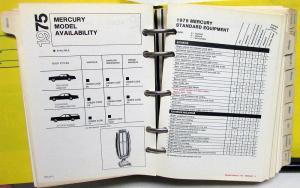 1975 Lincoln Mercury Facts Book Cougar Continental Mark IV Montego Marquis
