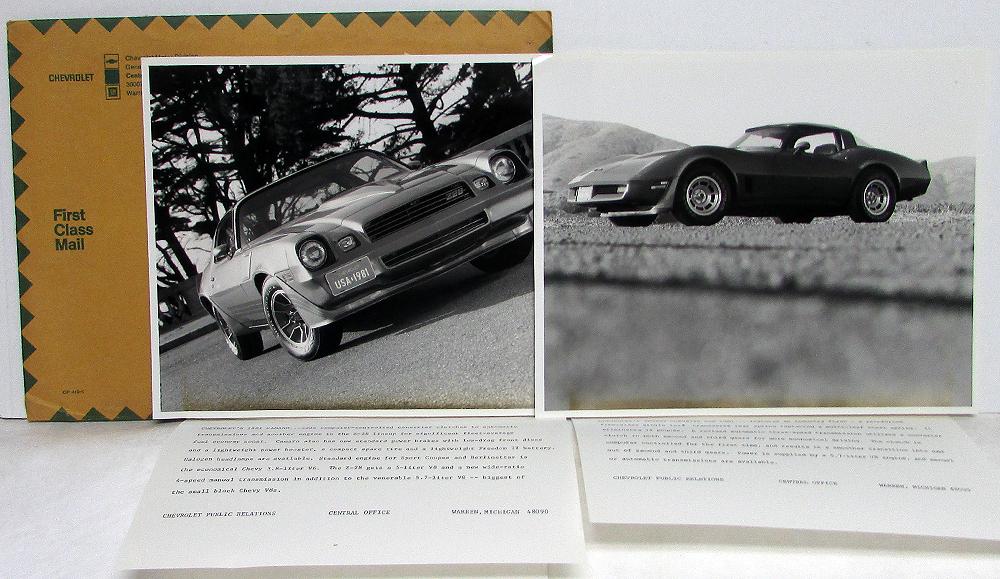 1981 Chevrolet Press Photos and Transparencies Camaro Corvette