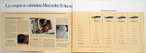 1974 Mercedes-Benz S Coupes and Convertibles Sales Folder - French Text