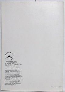 1974 Mercedes-Benz Passenger Car Program Prestige Sales Brochure