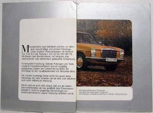 1974 Mercedes-Benz Passenger Car Program Prestige Sales Brochure - German Text