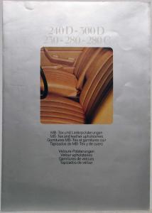 1975-1976 Mercedes-Benz Sales Brochure Interior Options MB-Tex Leather Velour