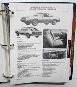 1980 Ford Car Facts Album Mustang Granada Thunderbird LTD Fairmont Police Pinto