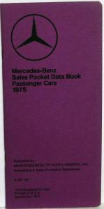 1975 Mercedes-Benz Sales Pocket Data Book Passenger Cars