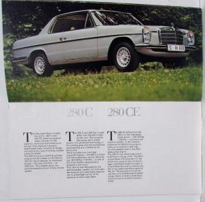 1975 Mercedes-Benz Passenger Car Programme Sales Brochure