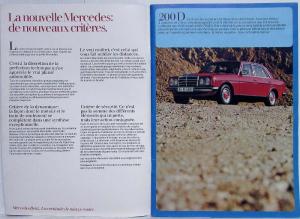 1976 Mercedes-Benz 200 220 240 250 300 280 Sales Brochure - French Text