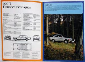 1976 Mercedes-Benz 200 220 240 250 300 280 Sales Brochure - French Text