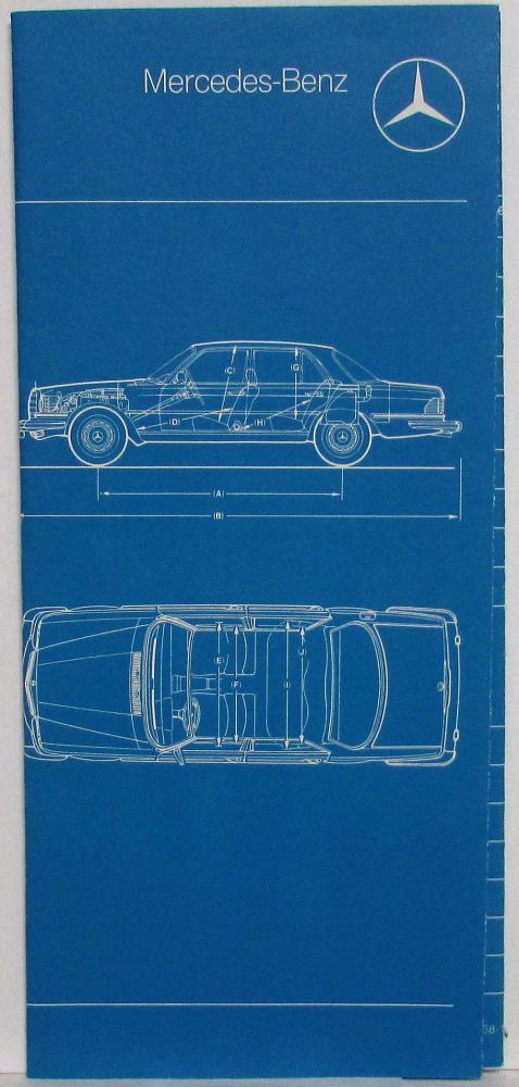 1976 Mercedes-Benz Specifications Sales Folder Brochure