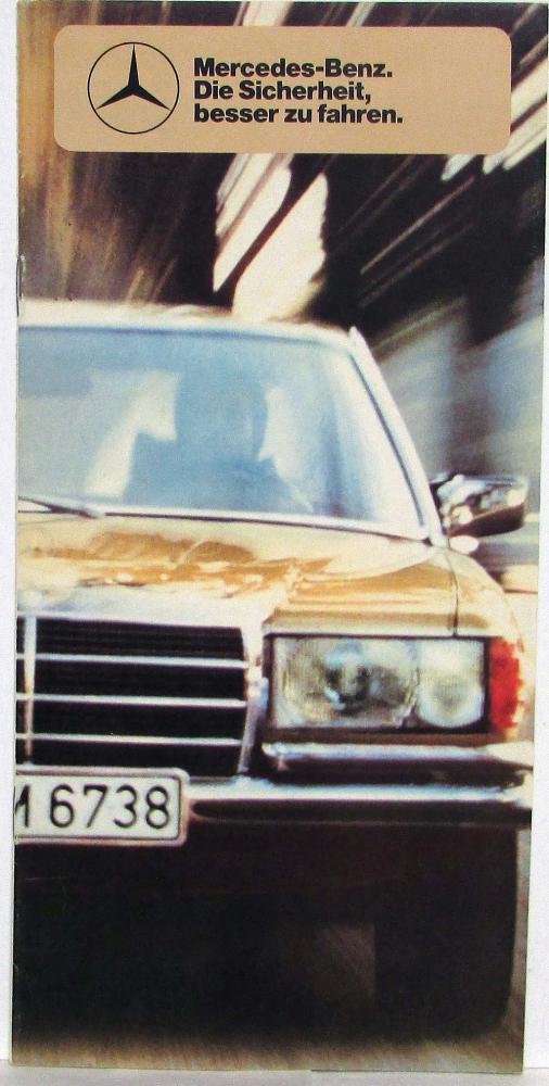 1976 Mercedes-Benz The Security of Driving Better Sales Brochure - German Text