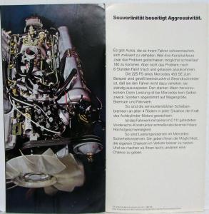 1976 Mercedes-Benz The Security of Driving Better Sales Brochure - German Text