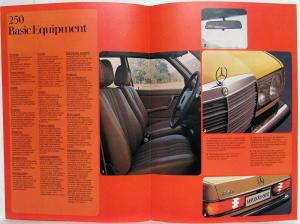 1976 Mercedes-Benz 200 230 250 Prestige Sales Brochure with UK Spec Sheets