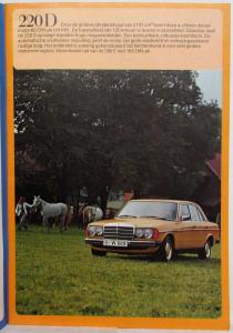 1976 Mercedes-Benz 200 220 230 240 250 280 300 Sales Brochure - Dutch Text