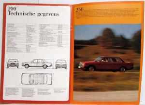 1976 Mercedes-Benz 200 220 230 240 250 280 300 Sales Brochure - Dutch Text