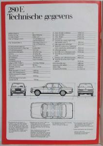 1976 Mercedes-Benz 200 220 230 240 250 280 300 Sales Brochure - Dutch Text