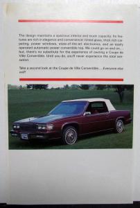 1986 Cadillac Coupe de Ville Convertible Sales Sheet
