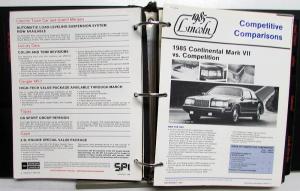 1985 Lincoln Mercury Facts Book Continental Town Car Mark VII Grand Marquis