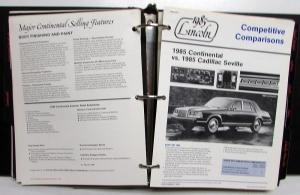 1985 Lincoln Mercury Facts Book Continental Town Car Mark VII Grand Marquis