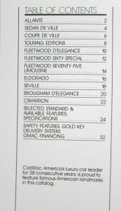 1987 Cadillac Allante DeVille Fletewood Eldorado Seville Full Line Sales Folder