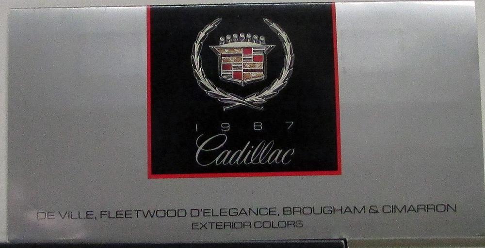 1987 Cadillac Deville Fleetwood Brougham Cimarron Ext Colors Specs Sales Folder