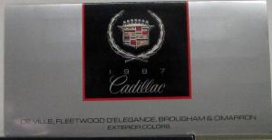 1987 Cadillac Deville Fleetwood Brougham Cimarron Ext Colors Specs Sales Folder