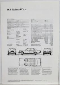 1979 Mercedes-Benz 280E Prestige Sales Brochure