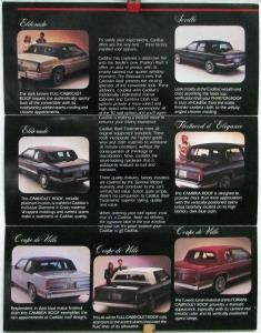 1987 Cadillac Roof Treatments Seville Fleetwood deVille Eldorado Sales Folder