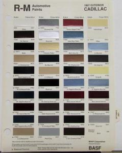 1987 Cadillac Exterior Paint Chips R-M BASF Sheet Original