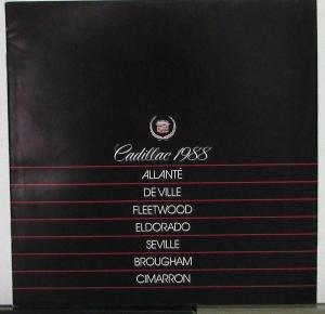 1988 Cadillac Allante DeVille Eldorado Seville Brougham Small Ver Sales Brochure