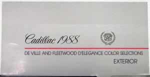 1988 Cadillac DeVille Fleetwood Delegance Exterior Color Paint Chip Sales Folder